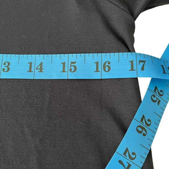 Eileen Fisher Dress XS Petite Navy Blue Tencel Knit V-Neck 3/4 Sleeve Minimalist - Picture 10 of 11